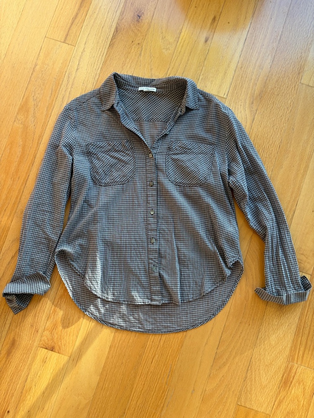 James Perse Button-Up Gingham Shirt